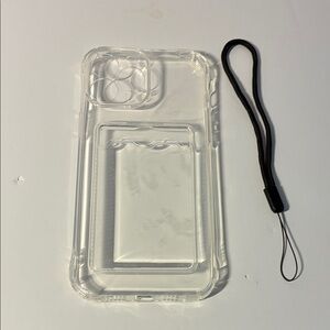 Clear Transparent Phone Case with Black Wrist Strap- IPHONE 13 PRO MAX